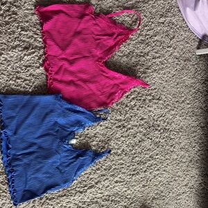 SHEIN Pink and Blue Crop Tops